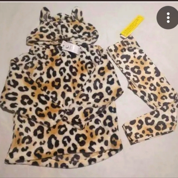 Justice Sleep Leopard Hooded 2 Piece Pajama Set Size  10 - Picture 1 of 11